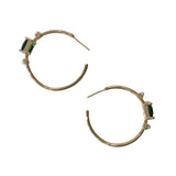 Square Pearl Bezel Hoops