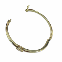Cleo Oval Bezel Bangle Cuff Bracelet