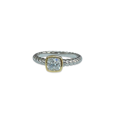 Dyana Cushion Two Tone Gemstone Statement Ring
