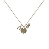 Wishbone Infinity Disc Charm Necklace