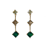 Triple Square Drop Earrings