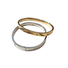 Stainless Steel Flora Thick Bangle