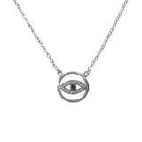 Evil Eye Hollow Disc Necklace