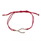 Sideways Wishbone Red Adjustable Bracelet