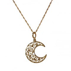 Gold Filled Sparkle Moon Necklace