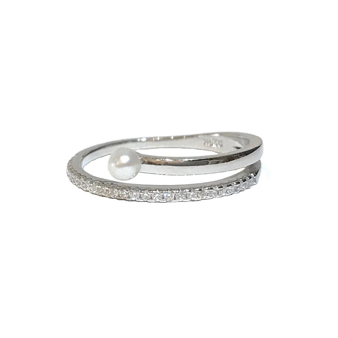 Noelia Pearl Pave Thick Ring