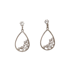 Teardrop Cluster Drop Earrings