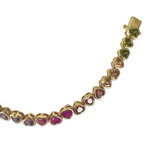 Bailey Rainbow Heart Rainbow Bezel 7” Tennis Bracelet