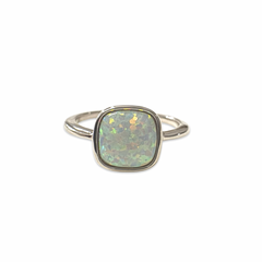 Opaline Cushion Gemstone Ring