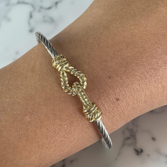 Dyana Thin Cable Twist Hook Bracelet