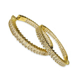 Fashion Baguette Inside Out 1.5” French Clasp Hoops