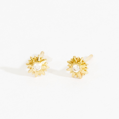 Emilia Sunflower Bezel Stud Earrings