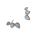 Opaline Blue Opal Teardrop Crawler Studs