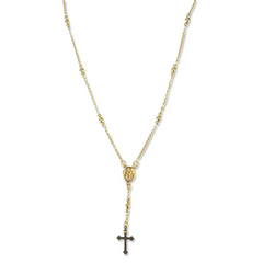 Gold Filled St Mary Cross Rosary Necklace