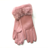 Leather Fur Cuff Gloves