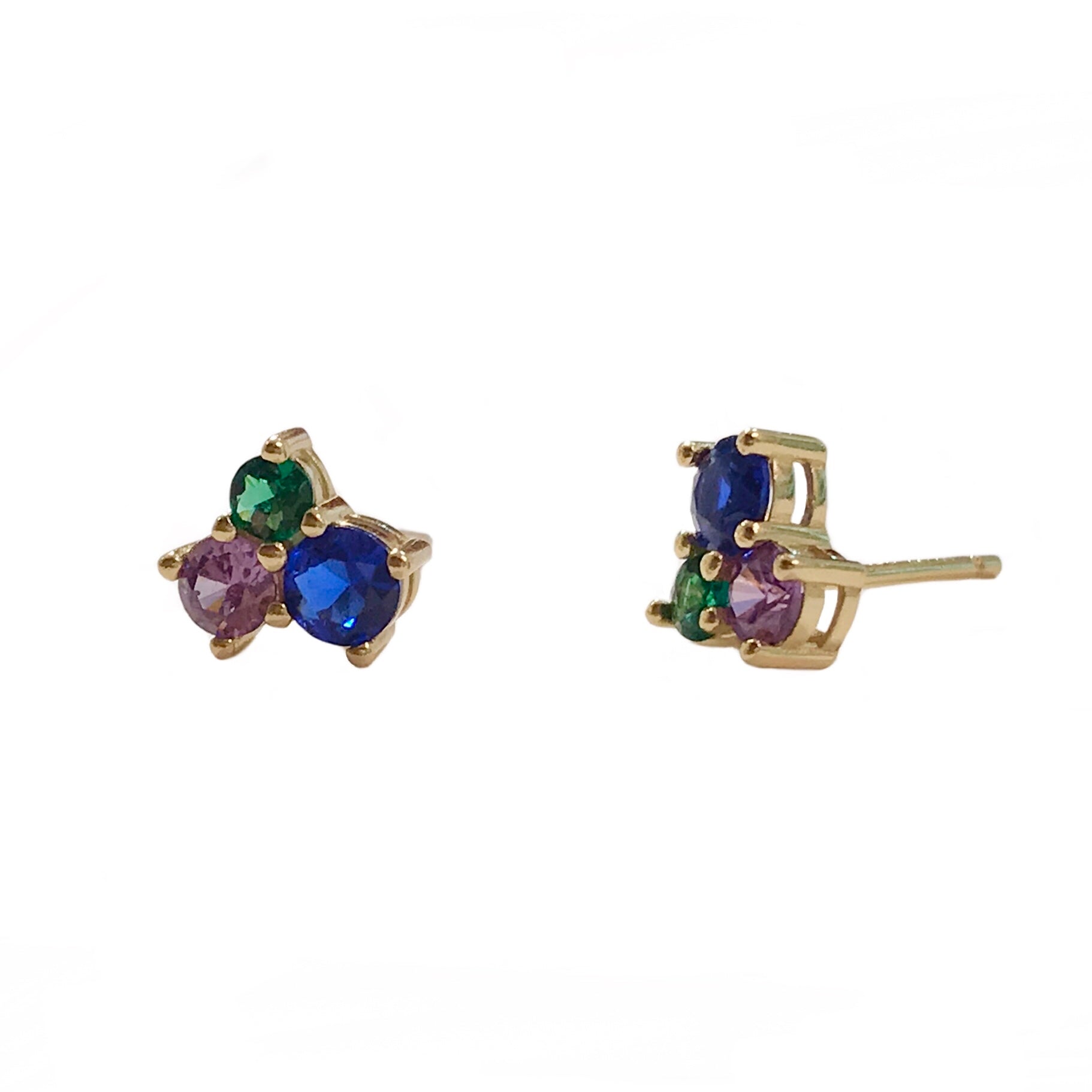 Amy Cluster Triple Stone Studs