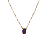 Amy Oval Birthstone Necklace