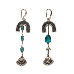 Noellery Geometric U Chandelier Sparkle Earrings
