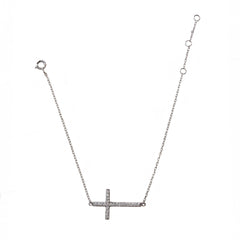 Large Sideways Cross Sparkle Bracelet