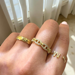 Noelia Sparkle Chain Link Ring
