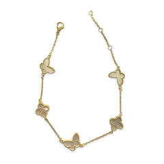 Butterfly and Flora Mother of Pearl Bracelet