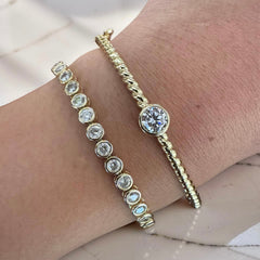 Claire Bezel Bangle Cuff Bracelet