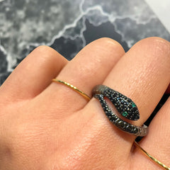Black Snake Emerald Ring