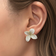 Flower Petal Pave Studs