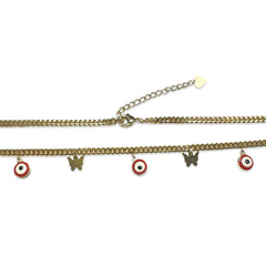 18K Gold Filled Evil Eye Butterfly Charm Necklace