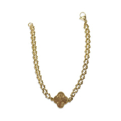 Flora Metal Charm Buckle Chain Bracelet