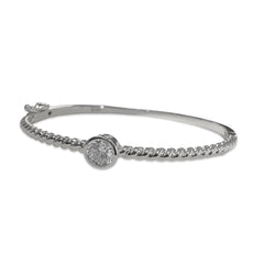 Claire Bezel Bangle Cuff Bracelet