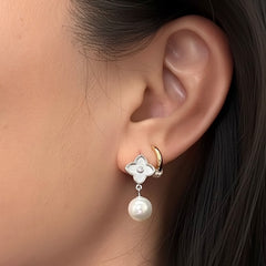 Flora Petal Pearl Drop Earrings