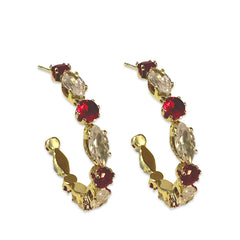 Noellery Birthstone Cluster Hoop Stud Earrings