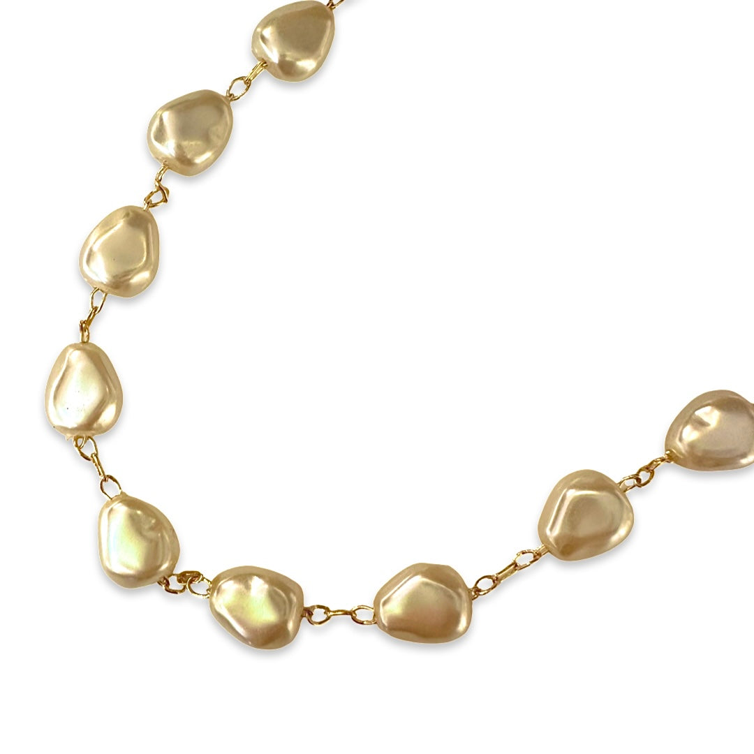 18K Gold Filled Pearl Anklet