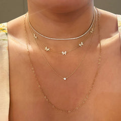 Amy Classic Bezel 0.4cm Necklace