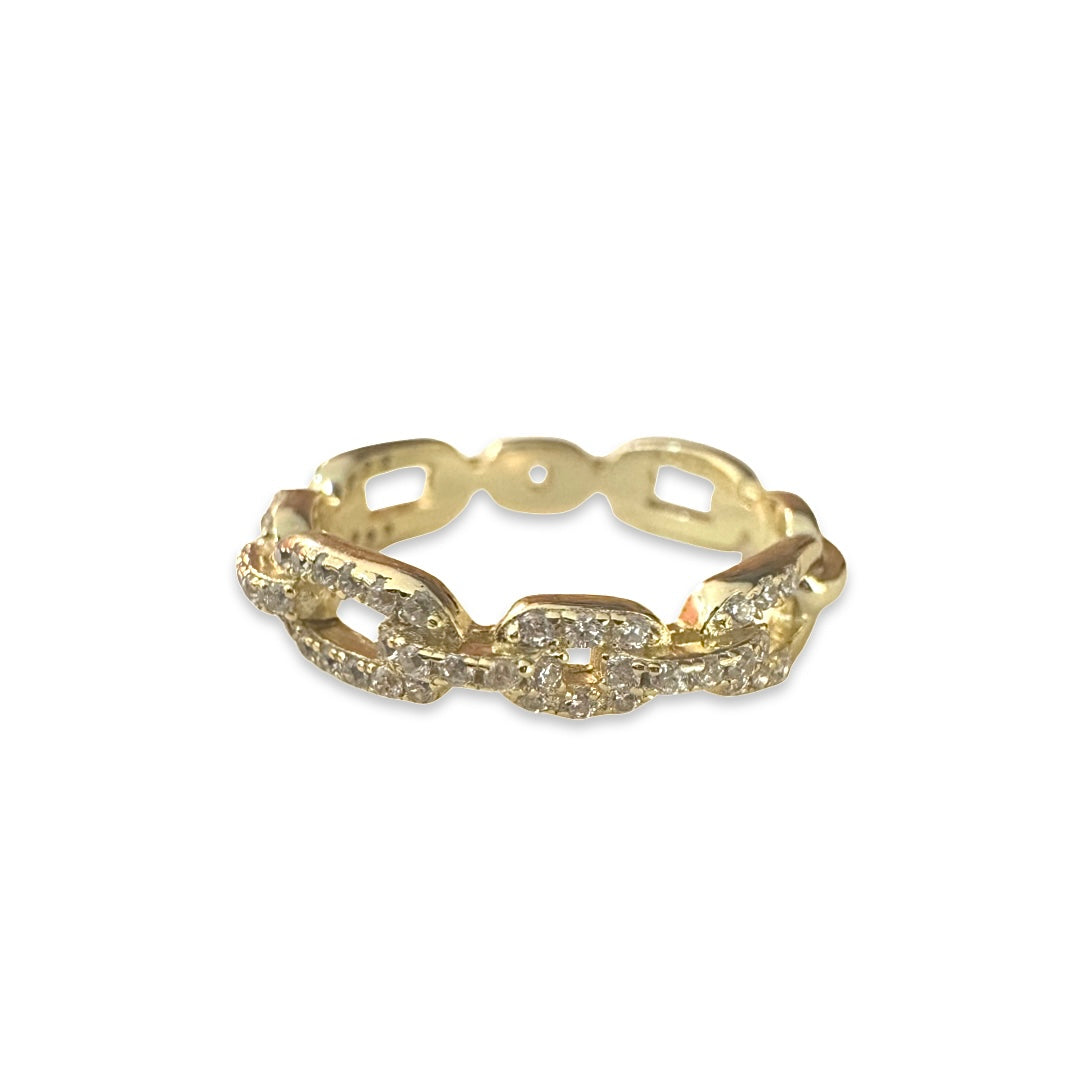 Noelia Pave Chain Link Ring