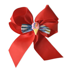 Ice Cream Ribbon Hair Bow Clip