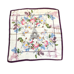Paris Blooming Flower Silk Scarf