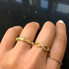 Thick Baguette Link Ring