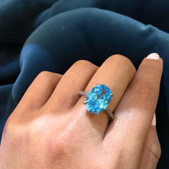 Adriene Oval Blue Topaz Ring