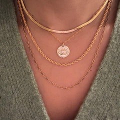 18K Gold Filled 18” Sparkle Evil Eye Round Necklace