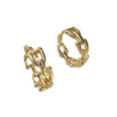 Gold Filled Buckle Chain Huggies