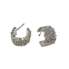 Noellery Cluster Baguette Huggies Studs