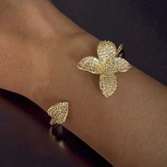 Noellery Flower Petal Sisters Duo Cuff Bracelet