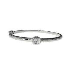 Cleo Oval Bezel Bangle Cuff Bracelet