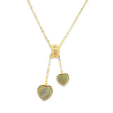 Double Heart Lariat Chain Necklace