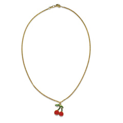 Gold Filled Cherry Pendant Cuban Chain Necklace