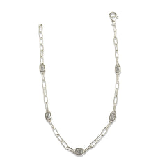 Amy Rectangle Bezel Chain Link Mixed Media Bracelet