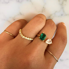 Noelia Arched Bezel Deco Eternity Ring