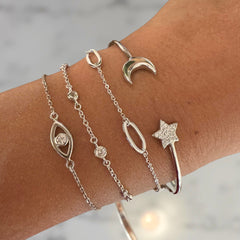 Evil Eye Hollow Bezel Bracelet